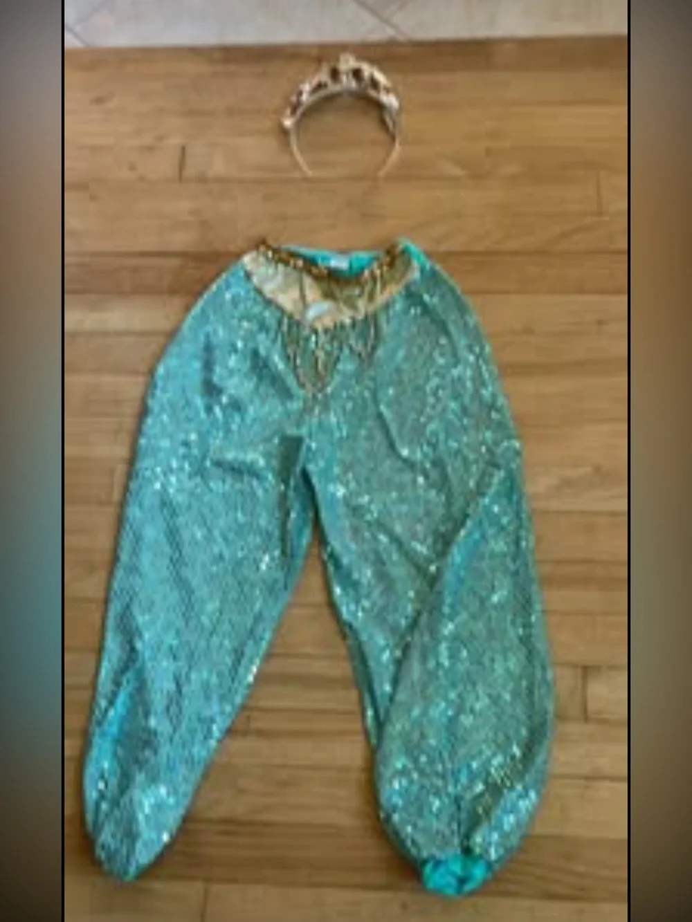 halloween vtg 90s new Jasmine arabian princess costume pants &crown girls 6-8yrs